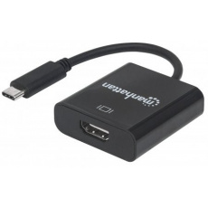 Prevodník MANHATTAN z USB 3.1 na HDMI (Type-C samec na HDMI samica, čierna) PC / Apple MacBook