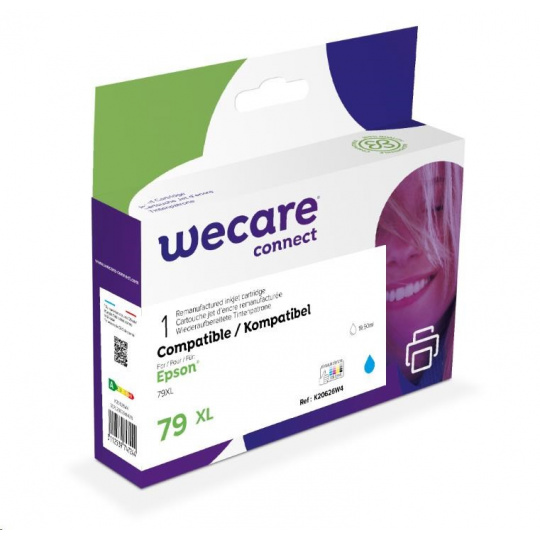 WECARE ARMOR kazeta pre Epson WorkForce Pro WF-5110, 5190, 5620, 5690 (C13T79024010), modrá/kyanová, 19,5 ml, 2000str