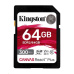 Kingston 64GB Canvas React Plus SDHC UHS-II 300R/260W U3 V90 pre Full HD/4K/8K