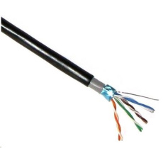 Kábel FTP LYNX Cat5E, drôt, dvojitý vonkajší PE+PVC, čierny, 305 m cievka Kábel FTP LYNX Cat5E, drôt, dvojitý vonkajší PE+PVC, čierny, 305 m cievka