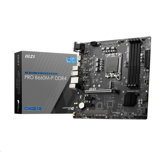 MSI MB Sc LGA1700 PRO B660M-P DDR4, Intel B660, 4xDDR4, 1xDP, 1xHDMI, 1xVGA, mATX