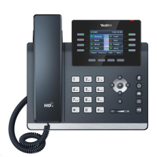 Yealink SIP-T44U SIP telefon, 320x240, grafický 2,8" displej, 2x RJ45 10/100/1000 Mbps, 2xUSB, bez adaptéru