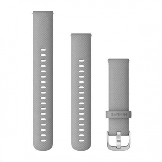 Garmin řemínek Quick Release 18mm, silikonový šedý, stříbrná přezka