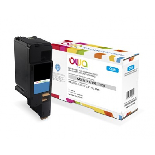 OWA Armor toner pre DELL 1250, 1350, 1355, C1760, C1765, 1400 strán, 593-11141, modrá/cyan