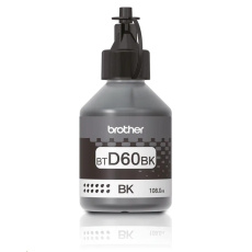 BROTHER INK BT-D60BK black pro T310, T510W, T710W, T910 cca 6000 stránek, bezpigmentový