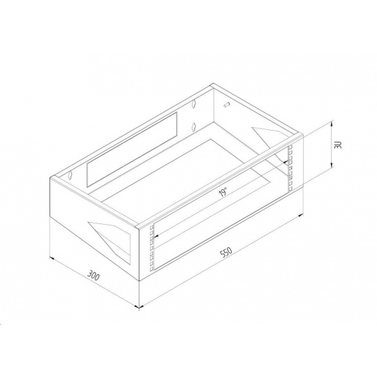 TRITON 19" nástenný rám 6U, hĺbka 300 mm