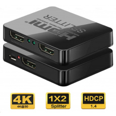 PREMIUMCORD HDMI splitter 1-2 porty, napájanie USB, 4K, FULL HD, 3D