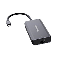 VERBATIM Dokovací stanice USB-C, 6v1, RJ45, HDMI, USB-C PD, 3xUSB 3.0, šedá VERBATIM Dokovací stanice USB-C, 6v1, RJ45, HDMI, USB-C PD, 3xUSB 3.0, šedá