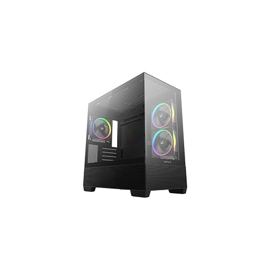 BAZAR - DEEPCOOL Case CG380 3F, mATX, ARGB, Průhledná bočnice, 3x120mm Fan, černá - Rozbaleno (Komplet)