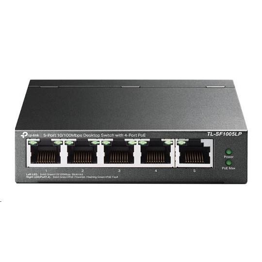 TP-Link switch TL-SF1005LP v3.40 (P/N:1700000439) (5x100Mb/s, 4xPoE, 41W, fanless) TP-Link switch TL-SF1005LP v3.40 (P/N:1700000439) (5x100Mb/s, 4xPoE, 41W, fanless)