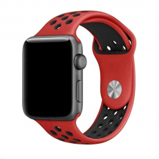 eses Silikonový řemínek 38mm/40mm S/M/L červený/černý pro Apple Watch eses Silikonový řemínek 38mm/40mm S/M/L červený/černý pro Apple Watch