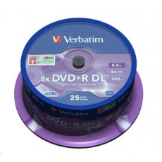 VERBATIM DVD+R(25-balenie) Dvojvrstvové/8x/8.5 GB/vreteno