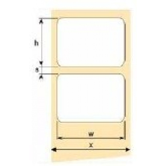 OEM samolepiace etikety 50mm x 30mm, strieborný datapol, cena za 1000ks