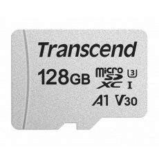 Karta TRANSCEND MicroSDXC 128GB 300S, UHS-I U3 V30 + adaptér