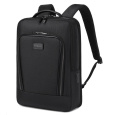 MYBALO ASTON Perfektní volba pro minimalisty s dobrým vkusem 6 ikon: - Nejtenčí batoh - Elegantní - Kapsa na notebook do 15,6" - Kapsa na tablet do 9" - Otevírání o 180 stupňů - USB a USB-C port - Drží tvar - Voděodolný - Skryté kapsy Elegantní a minimalistický Jedná se o velmi elegantní a minimalistický batoh. S tímto parťákem neuděláte chybu při běžném nošení do města, ani na důležité schůzce. Tenký batoh MYBALO Aston je batoh s vůbec nejmenší hloubkou z naší nabídky. Díky tomu působí elegantně a minimalisticky, ale i přesto se do něj vejdou všechny vaše nezbytnosti. Kvalitní voděodolný materiál, dlouhá životnost Kvalitní umělá kůže zajišťuje trvanlivost a odolnost batohu proti vodě a opotřebení. MYBALO Aston tak bude vaším společníkem opravdu dlouho. Drží tvar Batoh si zachovává svůj tvar také v případě, že jej budete mít úplně prázdný. Vestavěný USB a USB-C port Nabíjejte svá elektronická zařízení kdekoli a kdykoli díky vestavěnému USB a USB-C portu. Popruh k uchycení na kufr Cestujte pohodlně. Kdykoli chcete mít volná záda, jednoduše připevněte batoh na rukojeť svého kufru. Pohodlné polstrování Užijte si komfortní nošení díky kvalitnímu a prodyšnému polstrování ramenních popruhů a zádové části. Další praktické kapsy Zorganizujte si pohodlně a snadno své věci díky množství vychytaných kapes. Skryté kapsy V zádové části a na ramenním popruhu najdete skryté kapsy pro bezpečné uložení cenností. Vnitřní kapsy Vnitřní kapsy slouží pro snadnou organizaci všech vašich věcí. Přední kapsa Přední kapsa je určena pro věci, které chcete mít rychle a snadno po ruce. Parametry: - Rozměry: 46 x 30 x 9 cm - Objem: 11 l - Hmotnost: 1,19 kg - Kapsa na notebook: Ano (do vel. 15,6") - Kapsa na tablet: Ano (do vel. 9") - USB port: Ano - Voděodolnost: Ano - Hlavní materiál: Ekokůže + Polyester - Podšívka: Polyester - Barva: Černá