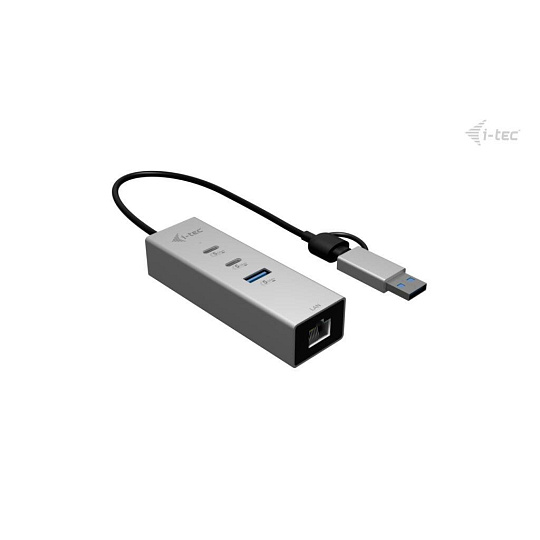 i-tec USB-C/USB-A Metal HUB 3 (2x USB-C, 1x USB-A) Port + 2.5GLAN