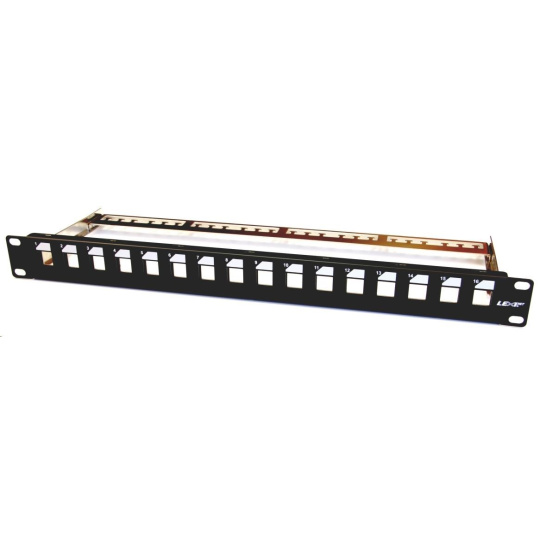 BAZAR - 19" modulární patch panel LEXI-Net 16port, černý - POŠKOZENÝ OBAL