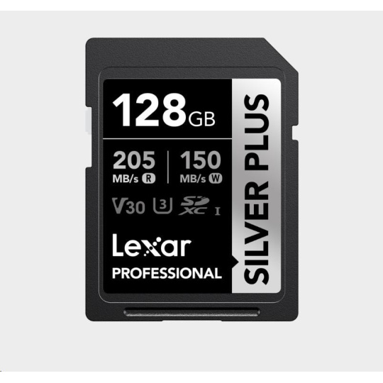 Lexar SDXC Professional SILVER Plus 1066x UHS-I/U3/A2/4K R205/W150 (V30) 128GB Lexar SDXC Professional SILVER Plus 1066x UHS-I/U3/A2/4K R205/W150 (V30) 128GB