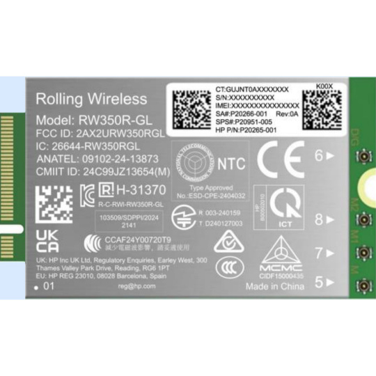 HP 4G LTE-Advanced Pro (Cat 19) WWAN (EB 8 G1i/G1a, EB X G1i, ZB 8 G1i/G1a)