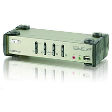 BAZAR - ATEN přepínač 4-port KVMP USB+PS/2, usb hub, audio, OSD, 1.2m kabely - Rozbaleno (Komplet)