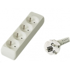 PREMIUMCORD Predlžovací kábel 230V 2m, 4 zásuvky, biely PREMIUMCORD Predlžovací kábel 230V 2m, 4 zásuvky, biely
