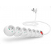 Predlžovací kábel CONNECT IT 230 V, 6 zásuviek, 2 m, s vypínačom (biely)