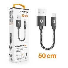 ALIGATOR datový kabel PREMIUM 2A, micro USB, délka 50 cm, černá ALIGATOR datový kabel PREMIUM 2A, micro USB, délka 50 cm, černá
