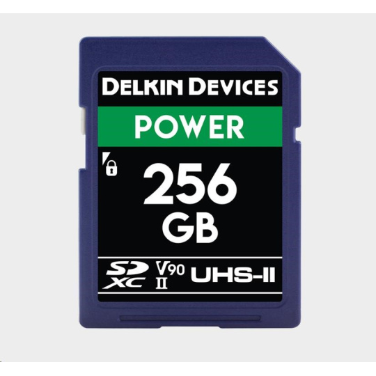 Delkin SD Power 2000X UHS-II U3 (V90) R300/W250 256GB Delkin SD Power 2000X UHS-II U3 (V90) R300/W250 256GB