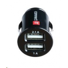 CONNECT IT USB mikro nabíjačka do auta 2x USB, čierna (5V/2,1A + 5V/1A)