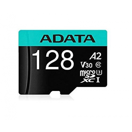Karta ADATA MicroSDXC 128GB Premier Pro UHS-I V30S (R:100/W:80 MB/s) + SD adaptér