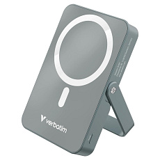 VERBATIM Powerbanka Charge 'n' Go, Magnetická, 10000 mAh, USB-C, Stojánek, Šedá VERBATIM Powerbanka Charge 'n' Go, Magnetická, 10000 mAh, USB-C, Stojánek, Šedá
