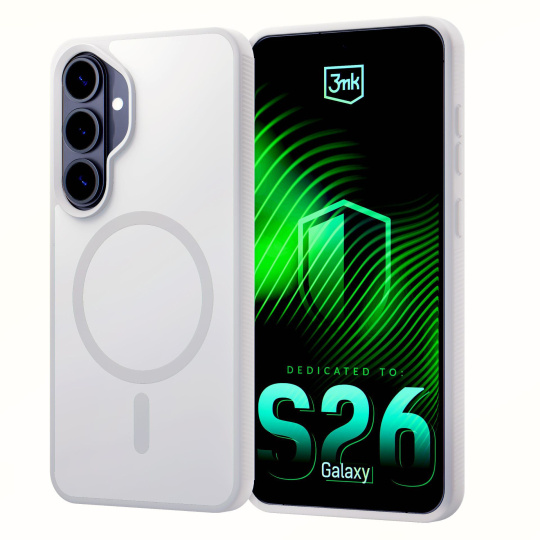 3mk ochranný kryt Smoke MagCase White pro Samsung Galaxy S26+ 3mk ochranný kryt Smoke MagCase White pro Samsung Galaxy S26+