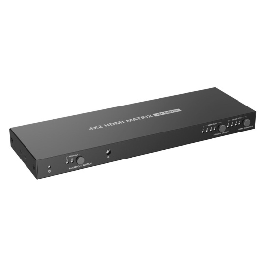 PremiumCord HDMI matrix switch 4:2 , UHD rozlišení 4Kx2K@60Hz HDR, SPDIF, Auto-Downscaling