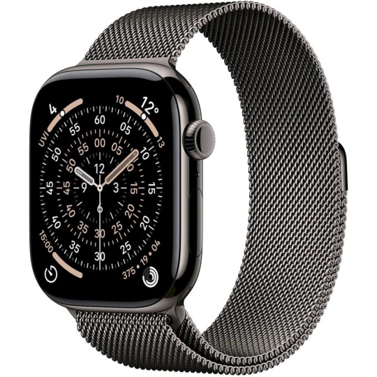 Apple Watch Series 11 GPS + Cellular 46mm Slate Titanium Case with Slate Milanese Loop - S/M Apple Watch Series 11 GPS + Cellular 46mm Slate Titanium Case with Slate Milanese Loop - S/M