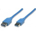 MANHATTAN USB kábel 3.0 A-A predĺženie 2m, modré