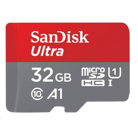 Karta SanDisk MicroSDHC 32 GB Ultra (120 MB/s, A1 Class 10 UHS-I, balenie pre Android - tablet, aplikácia Memory Zone) + adaptér