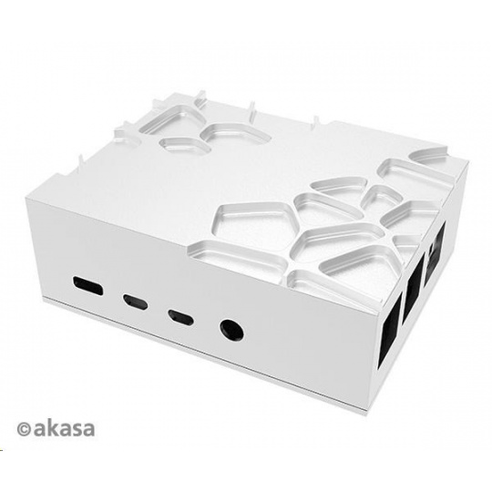 Puzdro AKASA Gem Pro, pre Raspberry Pi 4 Model B, strieborné