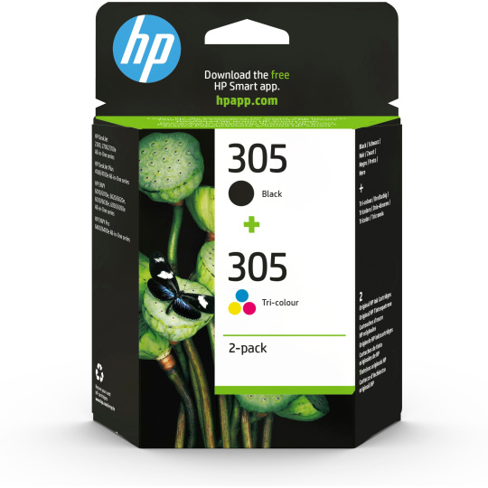 HP 305 2-Pack Tri-color/Black Original Ink Cartridge (100 / 120 pages)