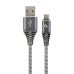 GEMBIRD CABLEXPERT USB 2.0 Kábel AM na typ C (AM/CM), 1 m, opletený, sivý a biely, blister, PREMIUM KVALITA