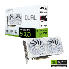 ASUS VGA NVIDIA GeForce RTX 5060 DUAL OC 8G WHITE, 8GB GDDR7, 3xDP, 1xHDMI ASUS VGA NVIDIA GeForce RTX 5060 DUAL OC 8G WHITE, 8GB GDDR7, 3xDP, 1xHDMI