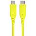 PREMIUMCORD Kabel USB-C na USB-C, 60W, 480Mbps, silikonový, žlutý, 1,5m