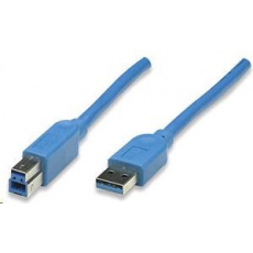 MANHATTAN USB kábel 3.0 Kábel A-B 3 m, modrý MANHATTAN USB kábel 3.0 Kábel A-B 3 m, modrý