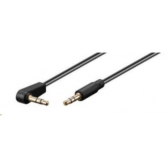 PREMIUMCORD kábel Jack 3,5 mm - 3,5 mm konektor 90° M/M 1 m